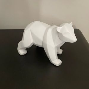 New White Geometric Polar Bear Figurine